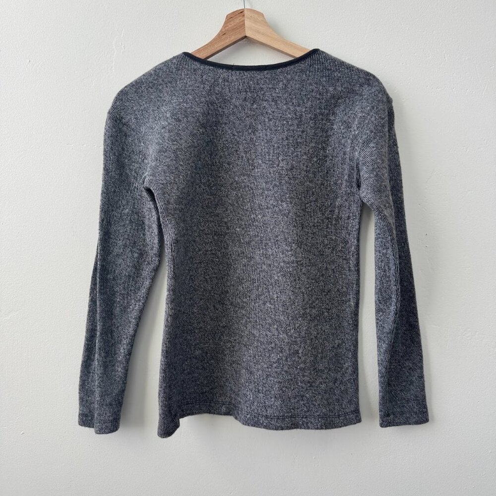 Threads 4 Thought Elissa Ribbed Knit Top Snap Shoulder Gray Long Sleeve S - Picture 8 of 11